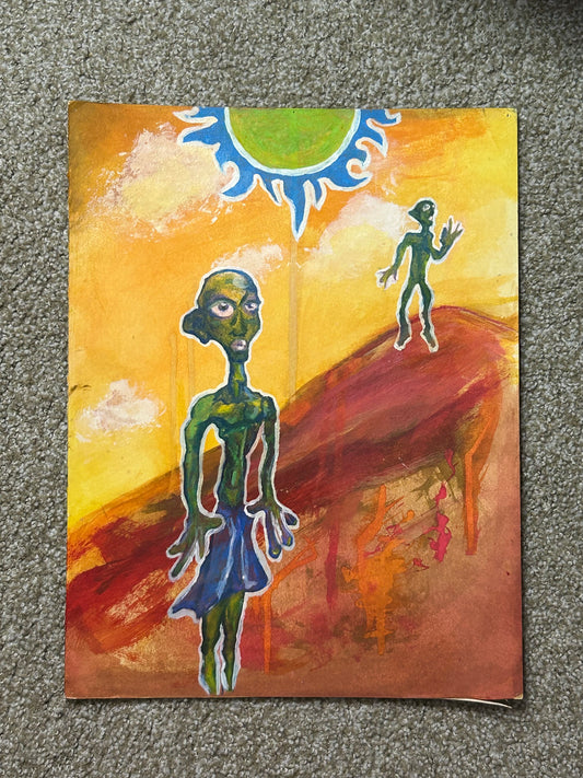Two Aliens - Original Abstract Painting Despond ORIGINAL